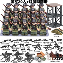 (20PCS-D) War II the British and German armies Desert Military Sodiers Weapons Minifigures Kids Toys Gifts