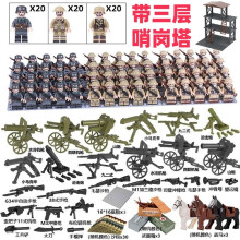 (60PCS-F) War II the British and German armies Desert Military Sodiers Weapons Minifigures Kids Toys Gifts