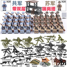 (40PCS-D) War II the British and German armies Desert Military Sodiers Weapons Minifigures Kids Toys Gifts