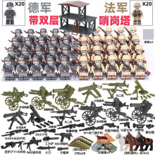 (40PCS-F) War II the British and German armies Desert Military Sodiers Weapons Minifigures Kids Toys Gifts