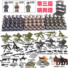 (60PCS-C) War II the British and German armies Desert Military Sodiers Weapons Minifigures Kids Toys Gifts