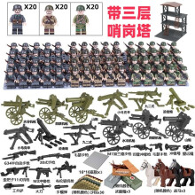 (60PCS-D) War II the British and German armies Desert Military Sodiers Weapons Minifigures Kids Toys Gifts