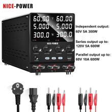 NICE-POWER Alimentation Laboratoire DC Double Canal SPS3010-2KD, 60V 5A, Régulable, Pour Réparation et Tests