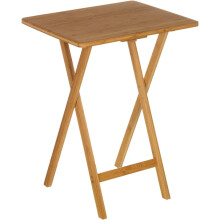 Mesa de cabeceira dobrável de bambu, castanho, 49x37x65 cm, para jardim e interior