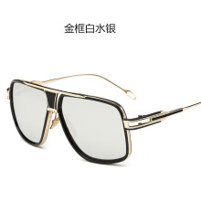 (Silver)Flat Top Square Retro Vintage Big Oversized Aviator Sunglasses Mens Womens Usa