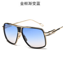(Gold Black Blue)Flat Top Square Retro Vintage Big Oversized Aviator Sunglasses Mens Womens Usa