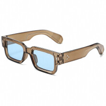Occhiali da sole unisex retrò quadrati, montatura classica in plastica, protezione UV per guida e viaggi all'aperto (giallo)