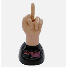 Solar Powered Mid Finger Shaking Toy Car Dashboard Dancing Figure Toy Brown Creative Car Decorative Ornament