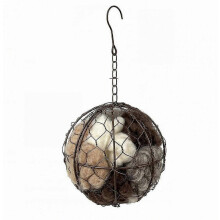 Vogelnest van alpacavezel voor in de tuin, natuurlijk, biologisch afbreekbaar, navulbaar, weerbestendig metalen frame, gemakkelijk bij te vullen.