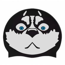 Bonnet de bain en silicone à motif chien, confortable et imperméable, pour hommes et adolescents, cheveux courts à longs, nageurs masculins