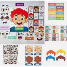 Jouets éducatifs pour l'autisme, jeux de visages à émotions et émotions avec cartes et plateaux d'expression