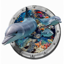 Multicolor 3D Infauna Toilet Stickers Dolphin Turtle Shark Home Decoration Wall Mural Bathroom Ornament Self-adhesive