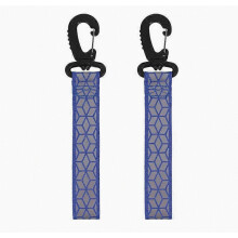 2Pcs Reflective Straps Pendant Keychain For Outdoor Camping Night Running Backpack Safety Lightweight Bright Keyrings(Blue)