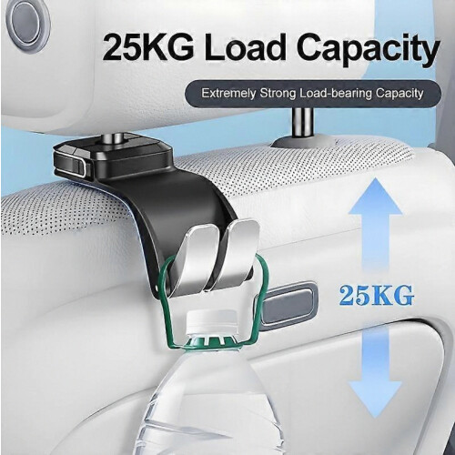 Headrest Hook Rebound Hook Automatic Universal Car Car Seat Back Bag Interior Storage Organizer Accessories Auto(Black) 2
