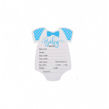 20 stuks babyshower voorspellingskaartjes in de vorm van kleding, rekwisieten voor pasgeboren babyfotografie, feestdecoratie - blauw