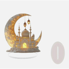 2D-Tischdekoration in Form eines Halbmondschlosses – Ramadan- und Eid-al-Fitr-Festtagsdekoration