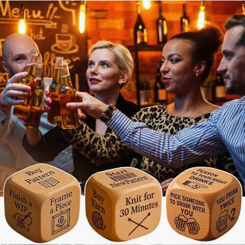 Jeu de dés pour fête - Dés de décision en bois faits main - A 2