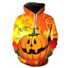 (Pumpkin,L)Sudadera con Capucha Jack Skellington Pesadilla Antes de Navidad Estampada Pullover Prendas para el torso Suéter
