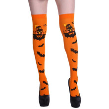 (Socks,One size)Lolita Halloween Party Pumpkin Maid Costume Magic Girl Role Play Stockings Dress