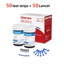 Sinocare Safe Accu2 bloedglucosemeter, set van 50 teststrips en 50 lancetten