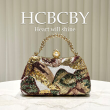 (Gold) Gold Shiny Sequin Rhinestone Handbag, Elegant Women Evening Clutch Purse