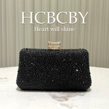 (Black) Women Shiny Party Bag, Luxury Hotfix Rhinestone Elegant Socialite Evening Clutch Purse