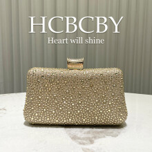 (Gold) Women Shiny Party Bag, Luxury Hotfix Rhinestone Elegant Socialite Evening Clutch Purse