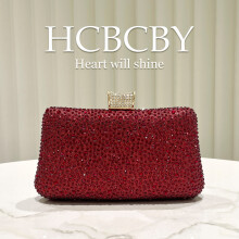 (Burgundy) Women Shiny Party Bag, Luxury Hotfix Rhinestone Elegant Socialite Evening Clutch Purse