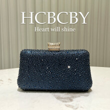 (Dark blue) Women Shiny Party Bag, Luxury Hotfix Rhinestone Elegant Socialite Evening Clutch Purse
