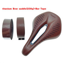 Retro fietszadel, 155mm, leer, bruin, met handvatten, 230g