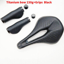 Retro fietszadel, 155mm, leer, bruin, met handvatten voor MTB en racefiets