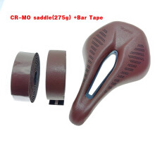 Retro fietszadel, 155mm, leer, bruin, zadelband 275g 1