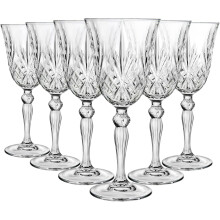 RCR Crystal, conjunto de 6 copos de vinho Melodia, cristal Luxion, 210 ml, apto para máquina de lavar louça