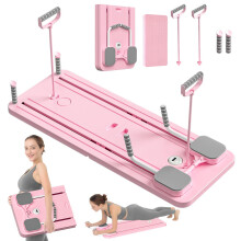 Planche de Pilates pliable, Planche de fitness abdominale pour renforcement du tronc, Rose