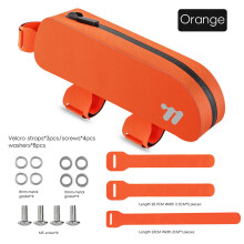 WEST BIKING Sac de cadre de vélo, TPU étanche, Orange, 0.7L (22x6x5cm)