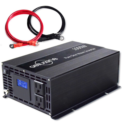Omvormer, 24v 110V, 1000W continu vermogen, zuivere sinusgolf met lcd-display