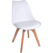 Regalos Miguel, cadeira de jantar Synk Basic, branco, com protetores nos pés, para interior