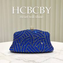 (Blue) Women Shiny Luxury Rhinestone Evening Bag, Elegant Stylish Clutch Purse for Formal Dresses