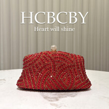 (Red) Women Shiny Luxury Rhinestone Evening Bag, Elegant Stylish Clutch Purse for Formal Dresses