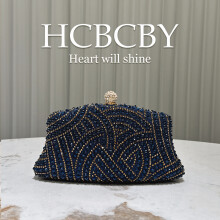 (Dark blue) Women Shiny Luxury Rhinestone Evening Bag, Elegant Stylish Clutch Purse for Formal Dresses