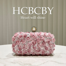 (Pink) Pink Romantic Shiny Tulle Floral Sequin Small Clutch, Elegant Women Stylish Formal Evening Bag