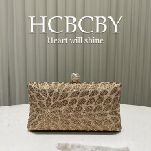 (Gold) Women Shiny Luxury Rhinestone Decor Evening Bag, Elegant Stylish Ladies Formal Party Clutch Purse
