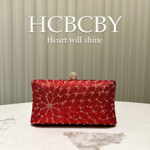 (Red) Women Shiny Luxury Rhinestone Decor Evening Bag, Elegant Stylish Ladies Formal Party Clutch Purse