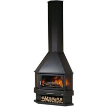 BRICOSOL Estufa de Lenha de Canto BRONPI Modelo Lorca-R, Metal, 12kW, 99x66x127 cm