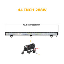 Barre lumineuse LED 44 pouces, 288W, Combo Spot et Flood, Boîtier Aluminium Noir, pour Voiture 4x4 et Camion