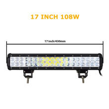 Barre lumineuse LED 17 pouces 108W sans fil, Combo Faisceau Large et Concentré, Boîtier Aluminium Noir, Éclairage 4x4 Camion SUV