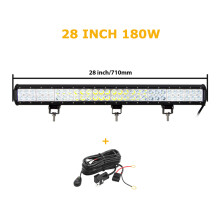 Barre lumineuse LED 28 pouces 180W, Combo Spot et Flood, Boîtier aluminium noir, Éclairage 4x4 et extérieur