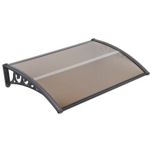 Auvent pour porte et fenĂŞtre, polycarbonate et aluminium, marron, protection solaire et pluie, 100x200 cm