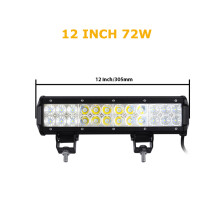 Barre lumineuse LED 12 pouces 72W sans fil, faisceau Combo Spot et Flood, boîtier aluminium noir, pour voiture 4x4 et camion
