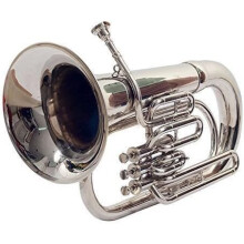 Euphonium, Bombardino de latão cromado polido, 3 válvulas, com boquilha e bolsa de transporte